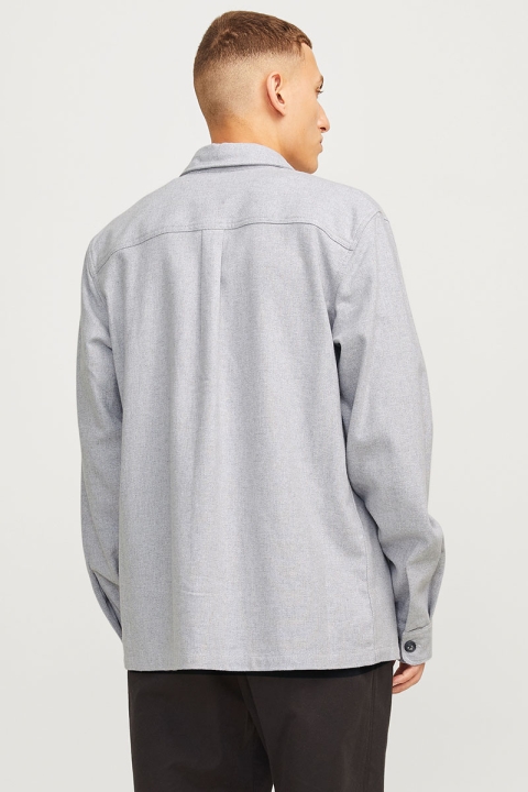 Jack & Jones Raymond Melange Solid LS Overshirt Light Grey Melange