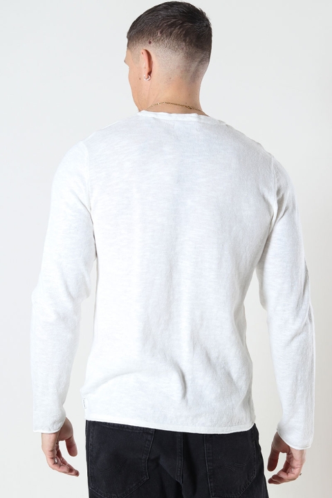 Jack & Jones Linen Knit Crew Neck Cloud Dancer