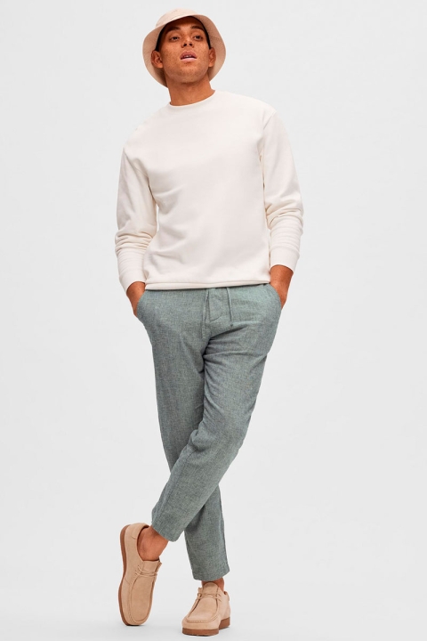 Selected SLIM TAPE-BRODY LINEN PANTS Sky Captain