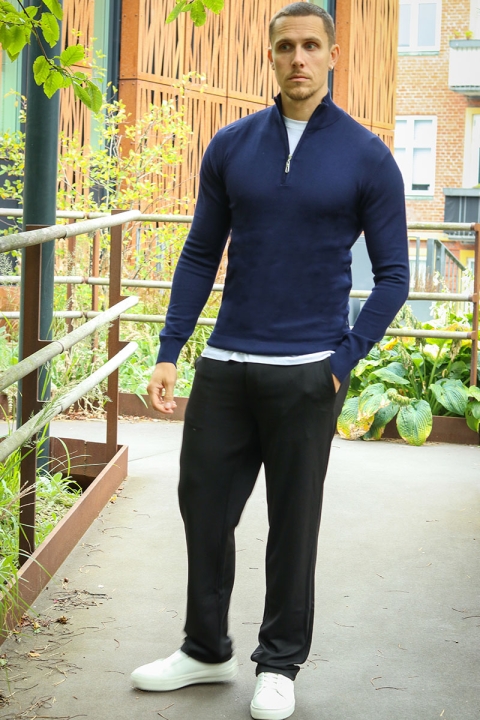 JEFF FRANKIE HALF ZIP KNIT Navy