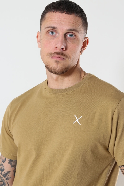 Clean Cut Copenhagen Cross Logo Organic Tee Dark Khaki