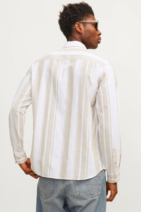 Jack & Jones Summer Linen Shirt LS Crocery Big Stripe