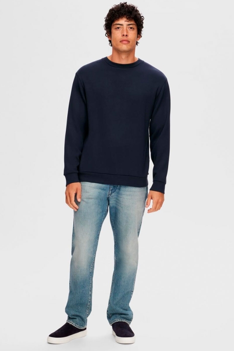 Selected Emanuel Soft Crew Neck Sweat Sky Captain