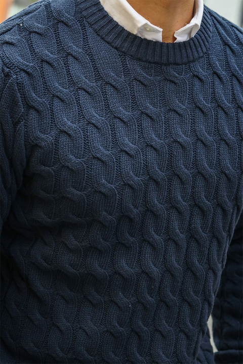 ONLY & SONS Kicker Cable Knit Crew Neck Dark Navy