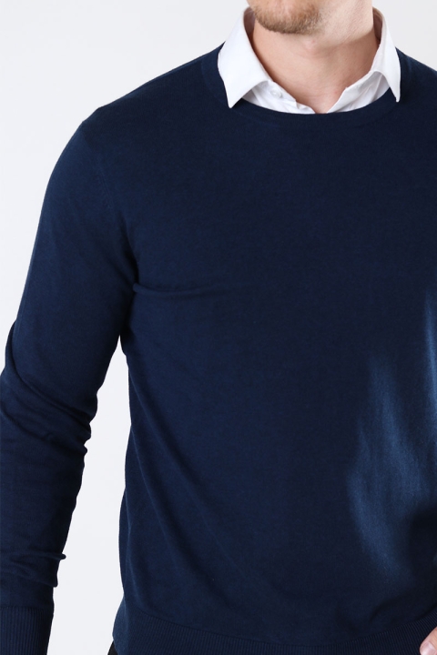 Jack & Jones EMIL KNIT CREW NECK Navy Blazer