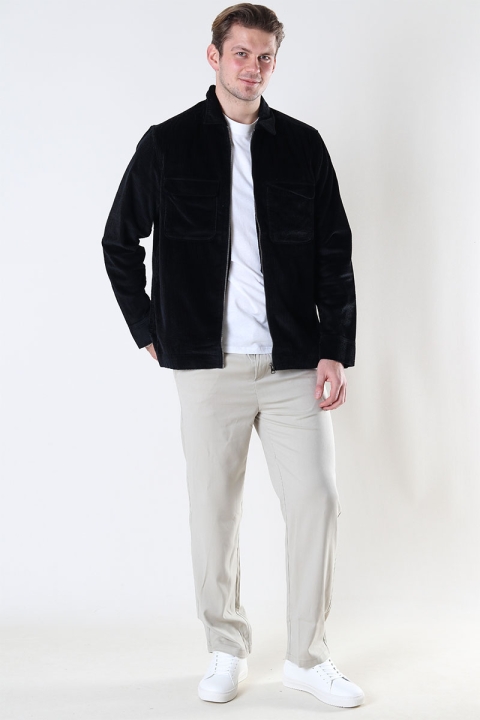 ONLY & SONS Luis Overshirt LS Zip Cord Black