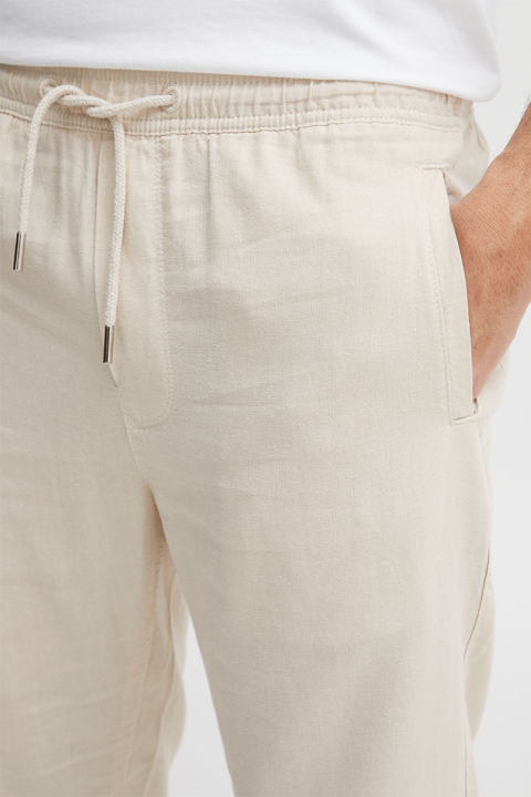 Solid TAIZ LINEN PANTS Oatmeal