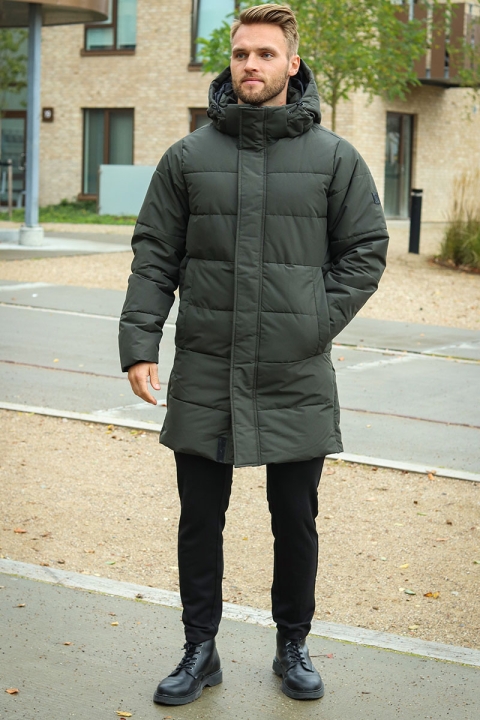 ONLY & SONS CARL LONG QUILTED COAT Peat