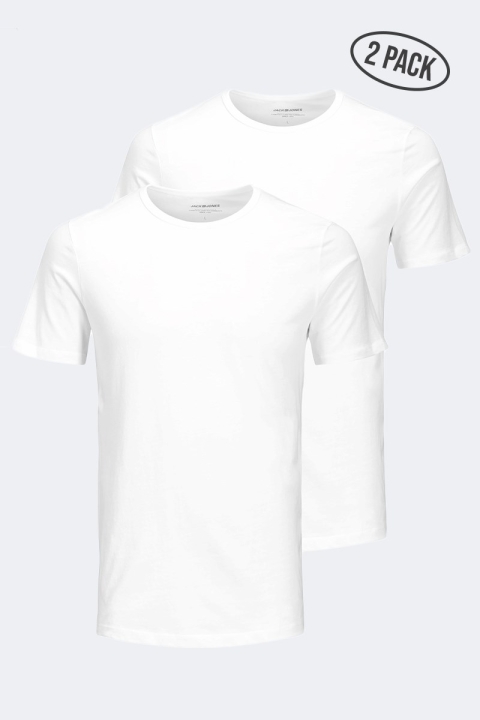 Jack & Jones Basic Crew Tee SS 2-Pack White