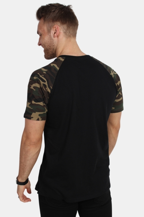 Urban Classics Raglan Contrast Tee Blk/woodcamo