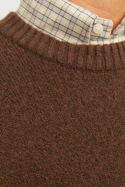 Jack & Jones Ollie Knit Crew Neck Chocolate Lab