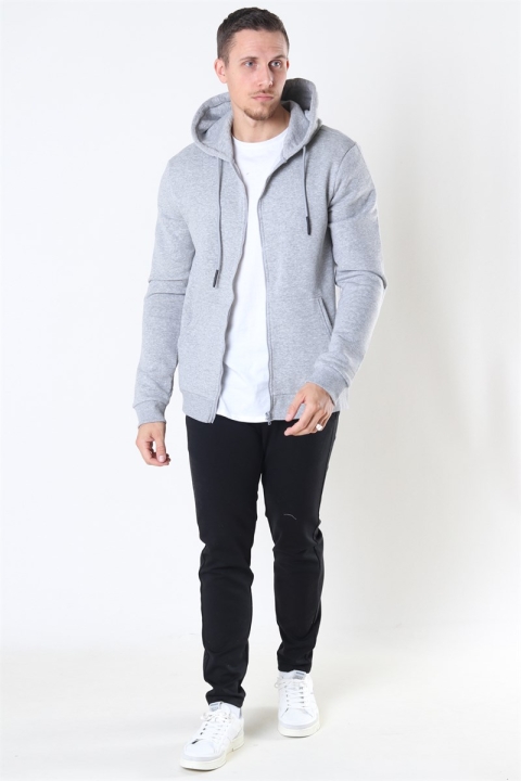 ONLY & SONS CERES ZIP HOODIE SWEAT Light Grey Melange