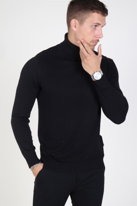 Jack & Jones EMIL KNIT ROLL NECK Black