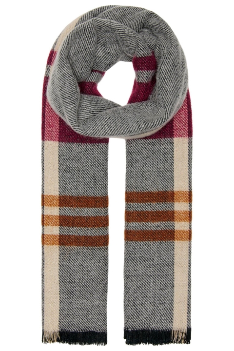 ONLY & SONS Levi Check Knit Scarf Light Grey Melange