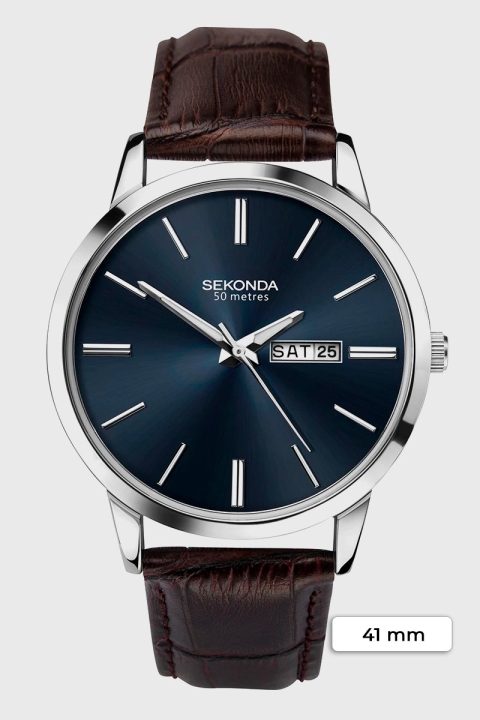 Sekonda 1662 Classic Dark Brown Leather Klok