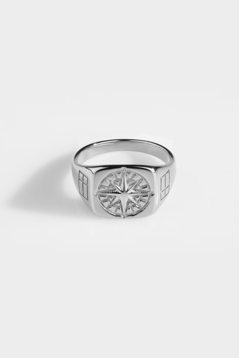 Northern Legacy Compass SignatKloke Ring Silver