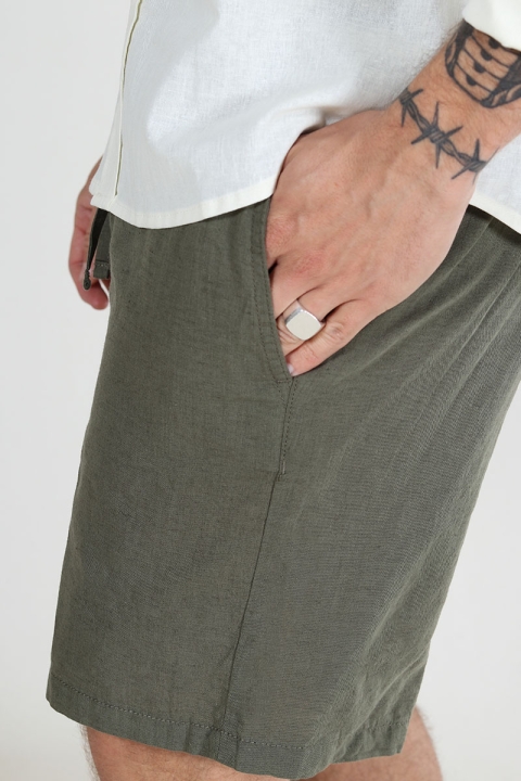 Jack & Jones Jaiden Summer Linen Shorts Dusty Olive