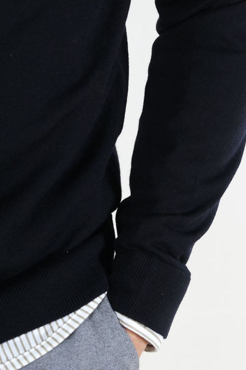 Selected Tray LS Merino Knit Half Zip Black