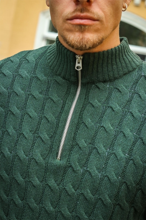 ONLY & SONS Kicker Cable Knit Half Zip Rosin