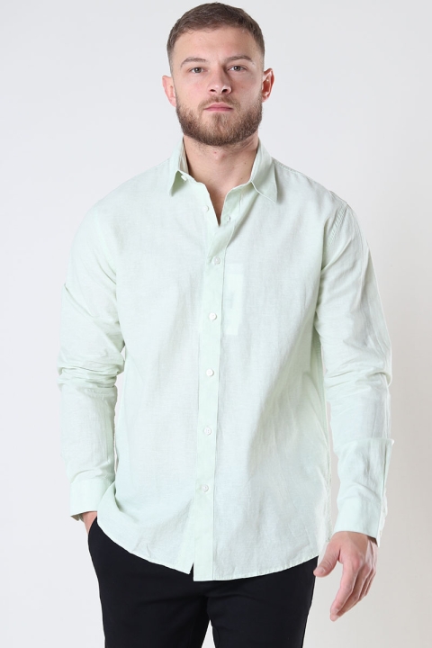 Selected Reg New Linen Shirt LS Vetiver