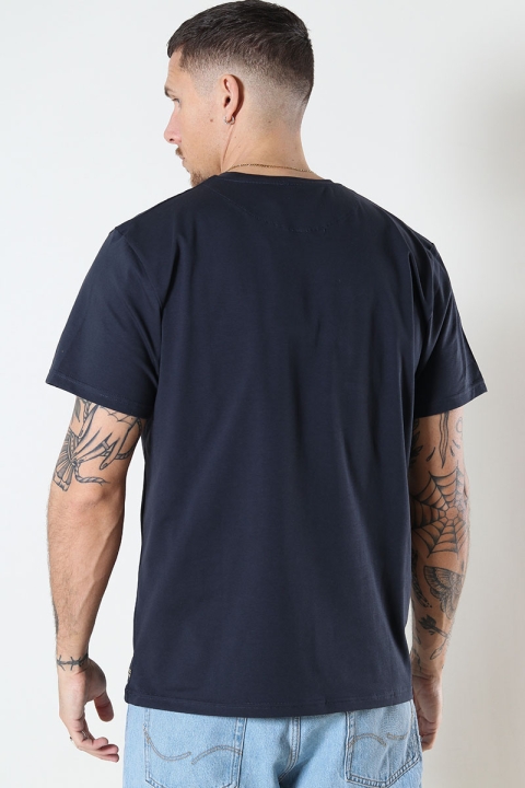 Clean Cut Copenhagen Cross Logo Organic Tee Dark Navy