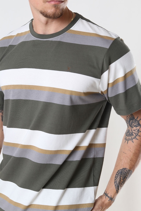 Clean Cut Copenhagen Bradley Cotton Tee Army Stripes