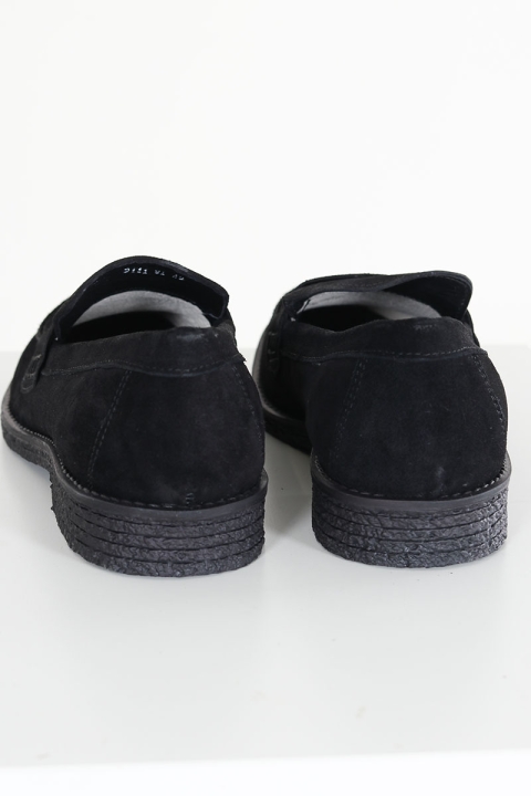 Basic Brand Black Suede Loafer Black