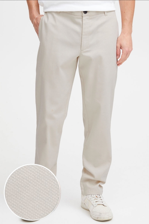 Solid Filip Structure Elasticated Pants Oatmeal