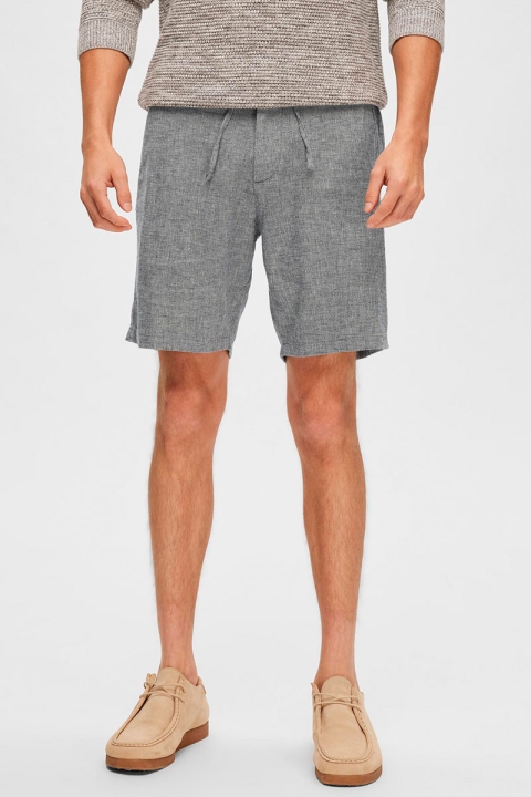 Selected Regular Brody Linen Shorts Sky Captain