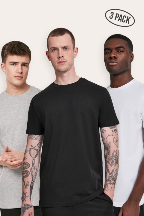 Urban Classics Basic Tee 3-Pack Black/White/Grey