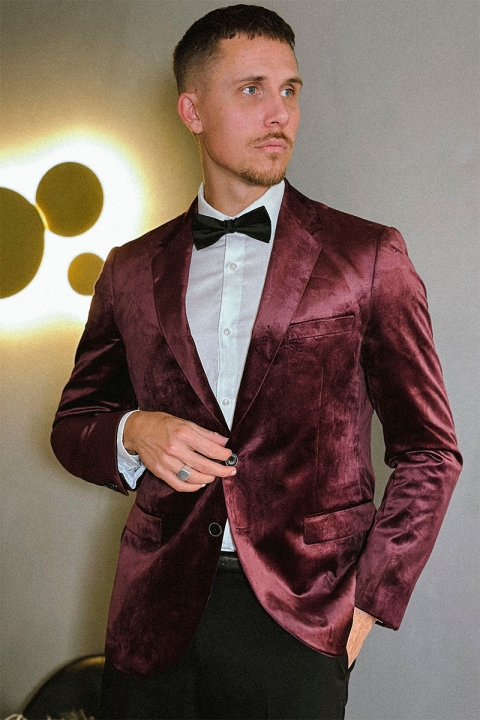 JEFF George velours Blazer Bordeaux