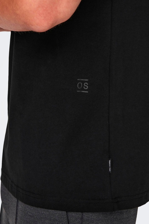 ONLY & SONS Otis Regular Mock Neck Tee Black