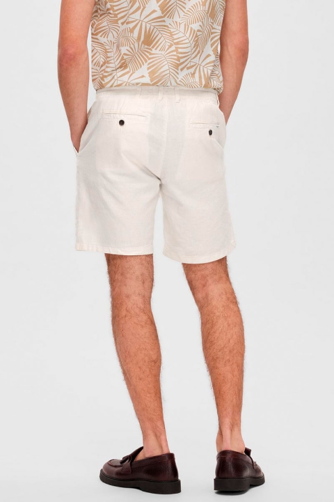 Selected Regular Brody Linen Shorts Cloud Dancer