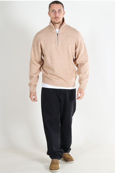 Jack & Jones Ollie Knit Half Zip Humus