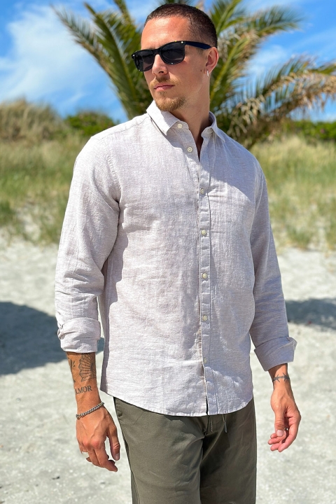 ONLY & SONS Caiden LS Linen Shirt Chinchilla