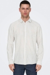 ONLY & SONS Caiden LS Stripe Linen Shirt Chinchilla