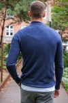 JEFF FRANKIE HALF ZIP KNIT Navy Mix