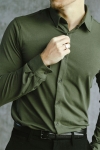 JEFF Theodore LS Stretch Shirt Army