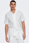 ONLY & SONS Caiden SS Resort Linen Shirt White