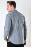 Clean Cut Copenhagen Oxford Mao Stretch L/S Light Grey Melangé