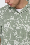 ONLY & SONS Caiden SS Regular Hawaii Linen Shirt Swamp