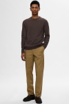 Selected Ross Knit Structure Crew Neck Chocolate Torte