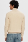 Selected Dane LS Structure Knit Half Zip Oatmeal