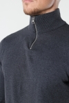 Jack & Jones JJEEMIL KNIT HALF ZIP NOOS Dark Grey Melange