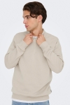 ONLY & SONS Ceres Half Zip Polo Sweat Silver Lining