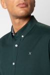 Clean Cut Copenhagen Oxford Stretch Plain L/S Deep Green