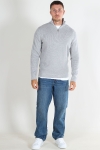 Jack & Jones Milano Stitch Knit Half Zip Light Grey Melange