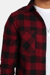 URBAN CLASSICS Checked Flanell Overhemd Black/Burgundy