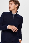 Selected BERG HALF ZIP CARDIGAN Navy Blazer Melange