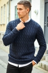 ONLY & SONS Kicker Cable Knit Crew Neck Dark Navy